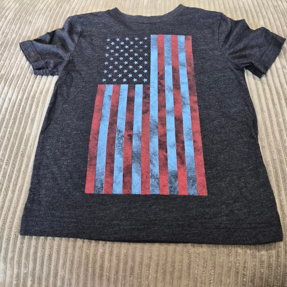 Thereabouts Boys American Flag Graphic Tee Size Small 8 Heather Gray
